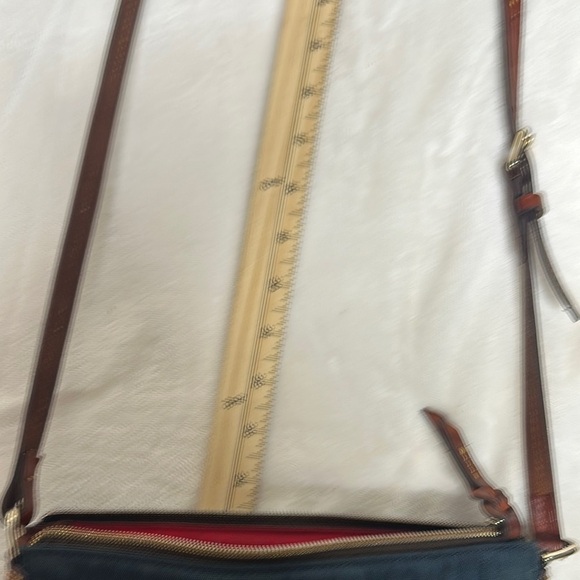 Dooney & Bourke Blue and Brown Logo Bag - Picture 8 of 14